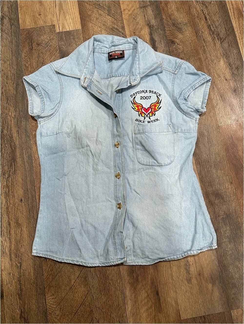Daytona Beach 2007 Bike Week Light Blue Denim Shirt